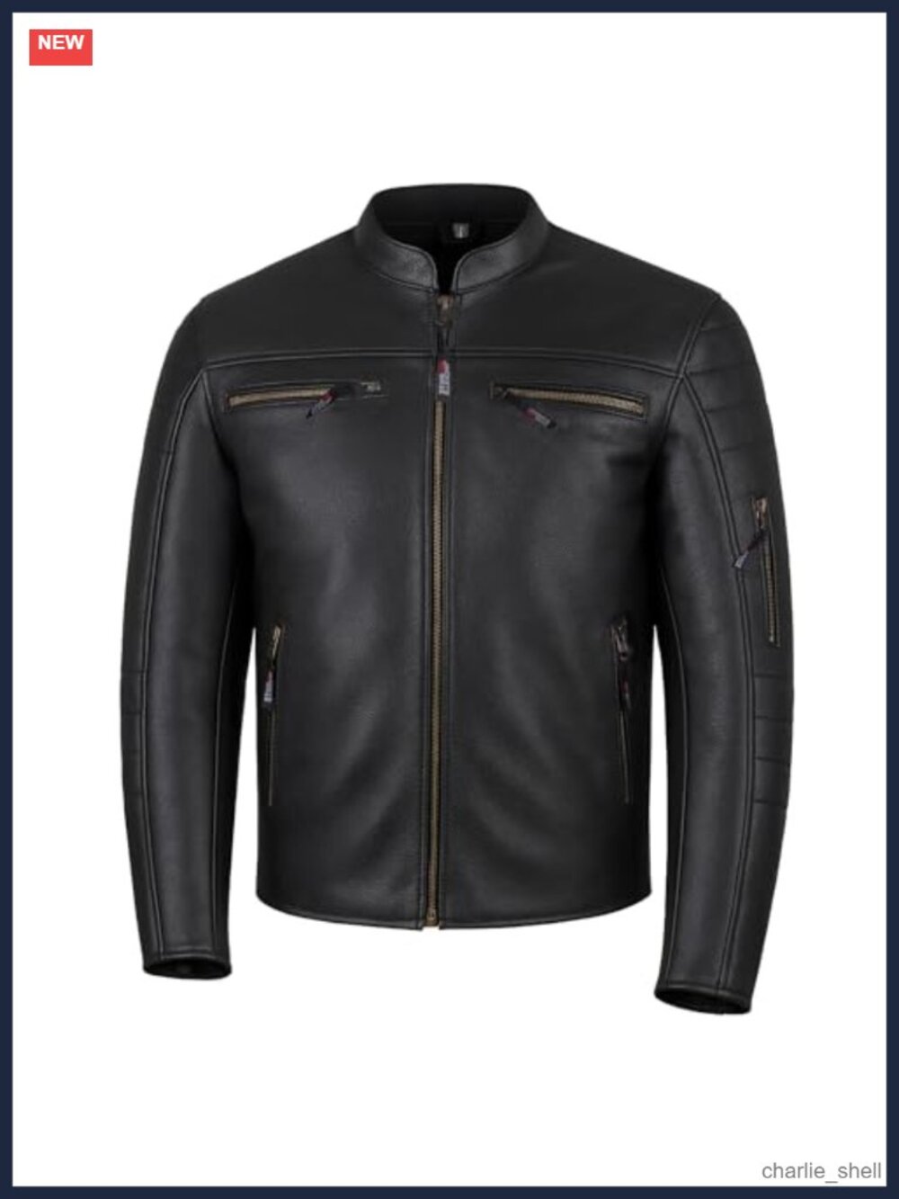 Motorcycle Jacket Natural Buffalo Leather CE Armor All-Season L